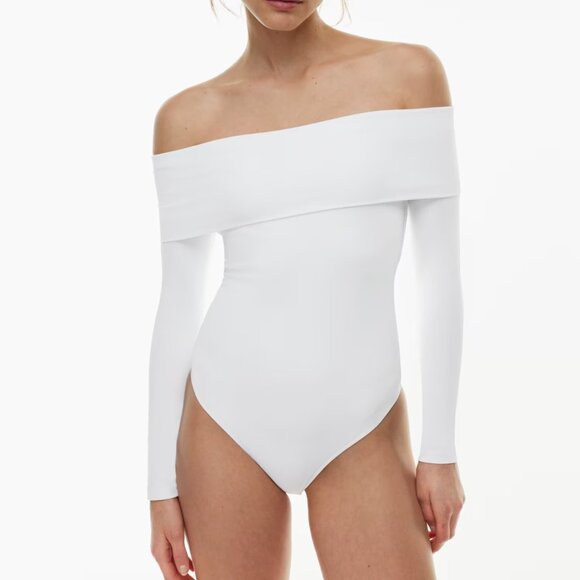 Aritzia Contour Deco Off-Shoulder Long Sleeve Bodysuit sz S - Picture 2 of 12